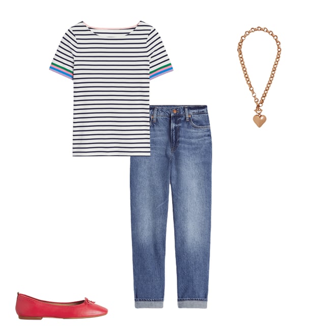 2nd bundle featuring 3 items which compliment Ella Short Sleeve Breton-Emerald, Purple Sleeve Stripe