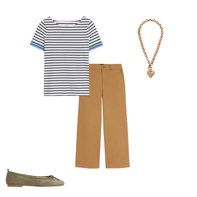 4th bundle featuring 3 items which compliment Ella Short Sleeve Breton-Emerald, Purple Sleeve Stripe