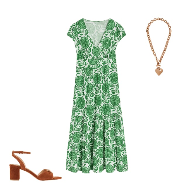 3rd bundle featuring 2 items which compliment Eloise Tiered Jersey Dress-Paradise Green, Dahlia Stamp