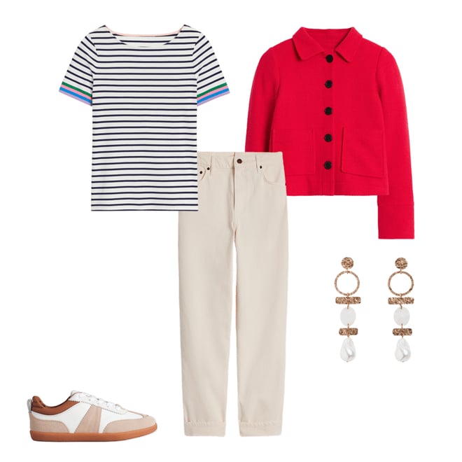 3rd bundle featuring 4 items which compliment Ella Short Sleeve Breton-Emerald, Purple Sleeve Stripe