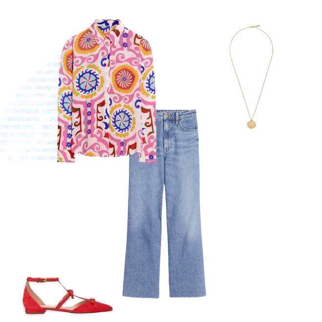 2nd bundle featuring 3 items which compliment Sienna Silk Shirt, Multi, Ornamental Wave