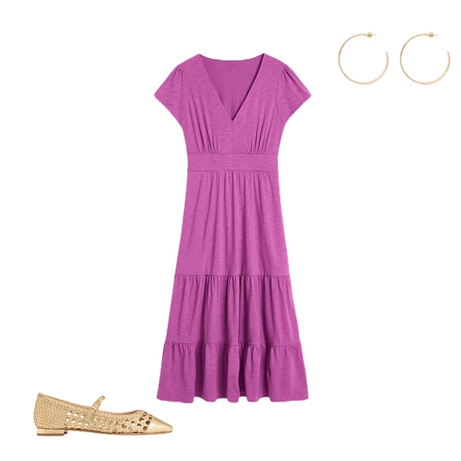 4th bundle featuring 2 items which compliment Eloise Tiered Jersey Dress-Foxglove Purple