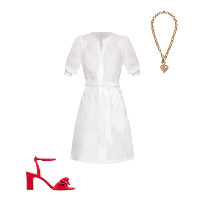 3rd bundle featuring 2 items which compliment Ada Linen Short Dress-White