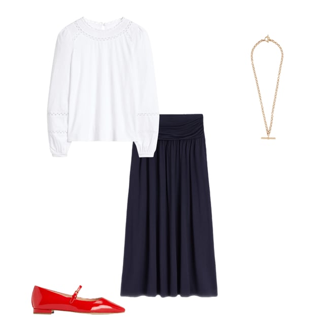 4th bundle featuring 3 items which compliment Rosaline Jersey Skirt-Navy