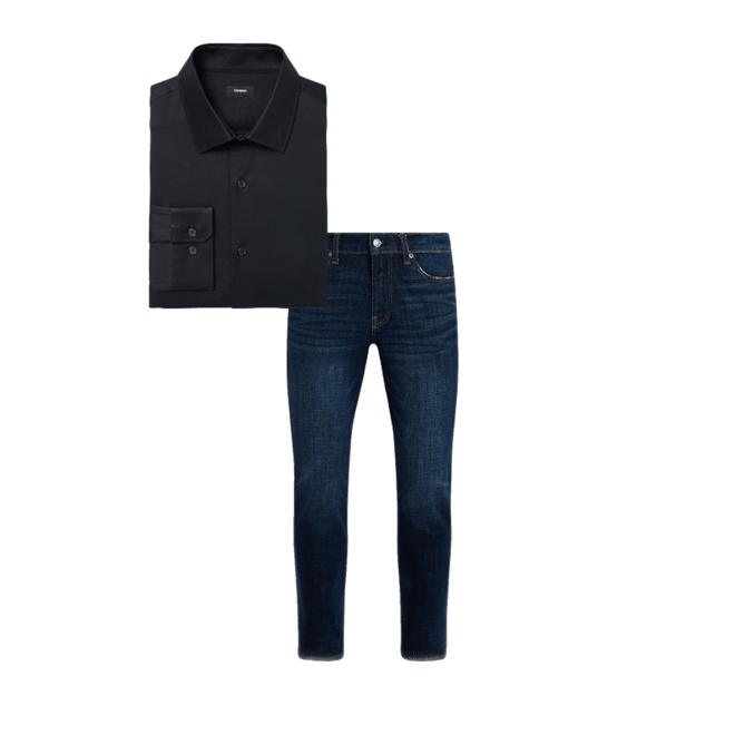 Slim Textured Cotton Stretch 1mx Dress Shirt