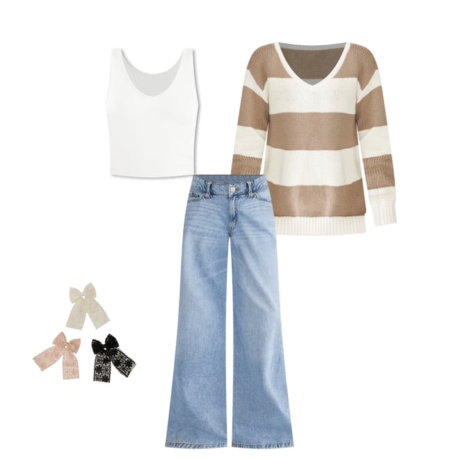 Rugby Stripe V-Neck Sweater