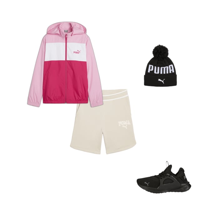 ESS+ Color-Blocked Big Kids' Windbreaker | PUMA
