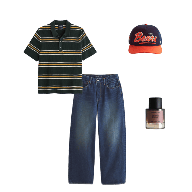 Striped 3-Button Sweater Polo