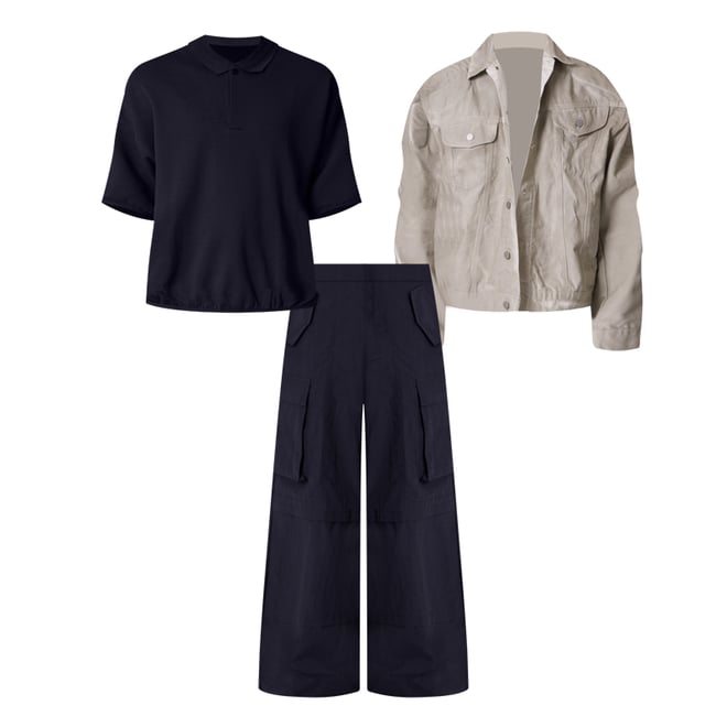 Oversized Knit Polo S/S Shirt - Black | mnml | shop now Oversized Knit Polo S/S Shirt - Black | mnml | shop now