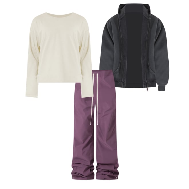 Side Snap Nylon Pants - Mauve | mnml | shop now