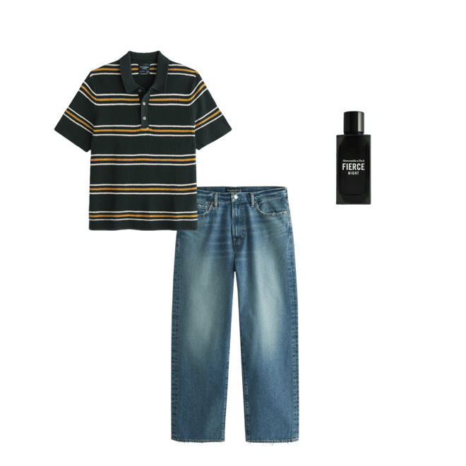 Striped 3-Button Sweater Polo