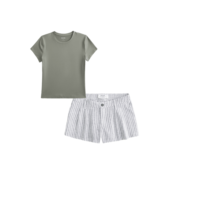 Hollister Livvy Low-Rise Linen-Blend Shorts