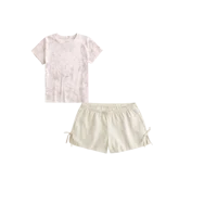 Linen-Blend Side Bow Soft Shorts