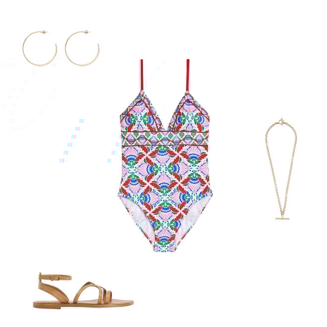 2nd bundle featuring 3 items which compliment Kasos String V Neck Swimsuit-Multi, Ornate Thistle