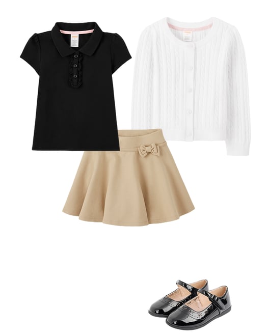 1st bundle featuring 3 items which compliment Girls Stain-Resistant Ruffle Polo