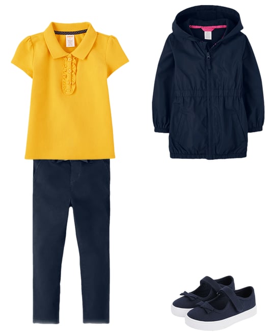 Girls Long Sleeve Windbreaker Jacket - Uniform - BLUE