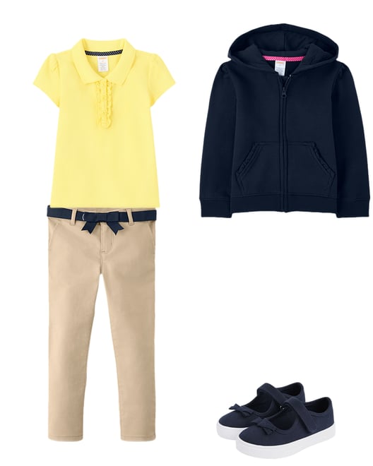 1st bundle featuring 3 items which compliment Girls Stain-Resistant Ruffle Polo