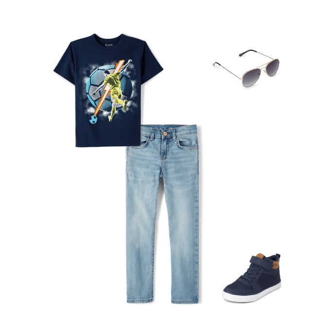 8th bundle featuring 3 items which compliment Boys Contrast Cuff High Top Sneakers