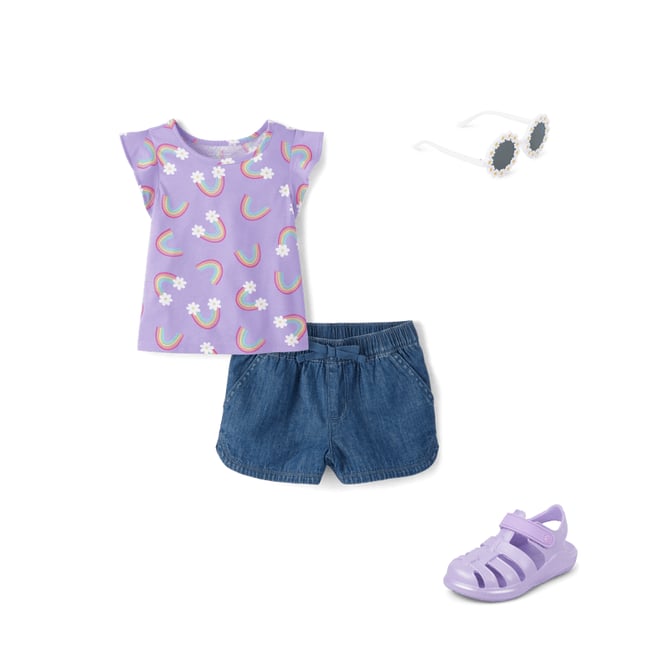 5th bundle featuring 3 items which compliment Baby And Toddler Girls Chambray Pull On Shorts