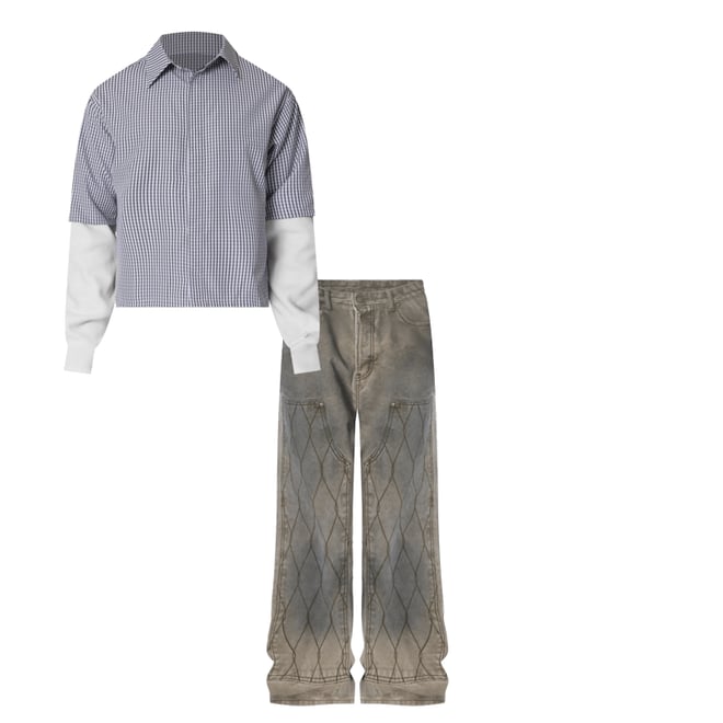 Ultra Baggy Chainlink Double Knee Pants - Khaki | mnml