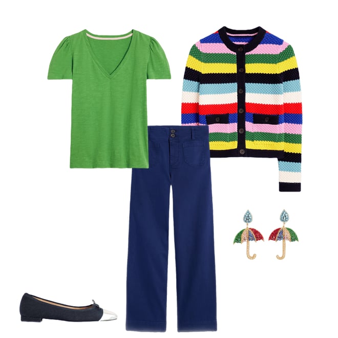 5th bundle featuring 4 items which compliment Short Sleeve V Neck T-shirt-Aloe Green