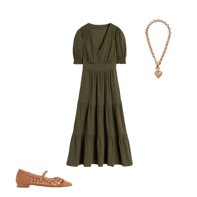 3rd bundle featuring 2 items which compliment Anna Double Cloth Midi Dress-Woodland Green
