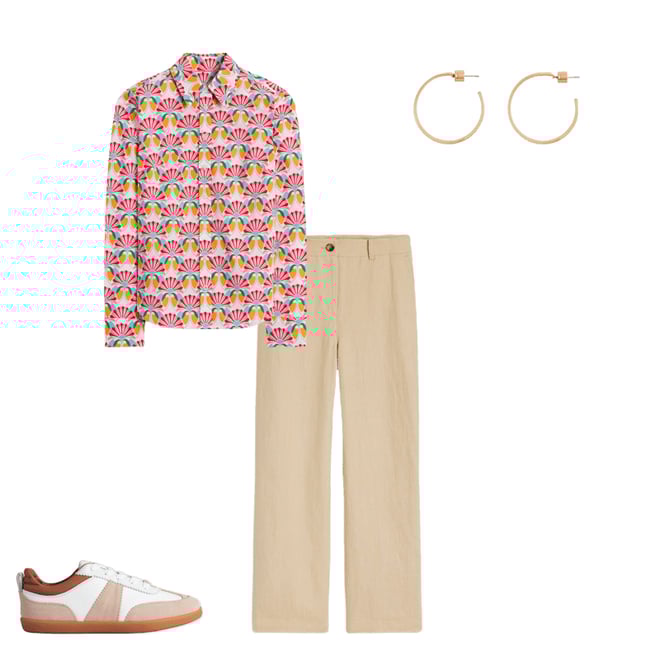 Westbourne Crop Linen Pants-Oatmeal | Boden USA