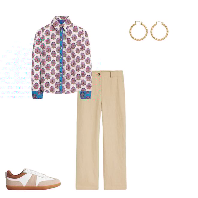 3rd bundle featuring 3 items which compliment Sienna Cotton Shirt-Ivory, Wildflower Stamp