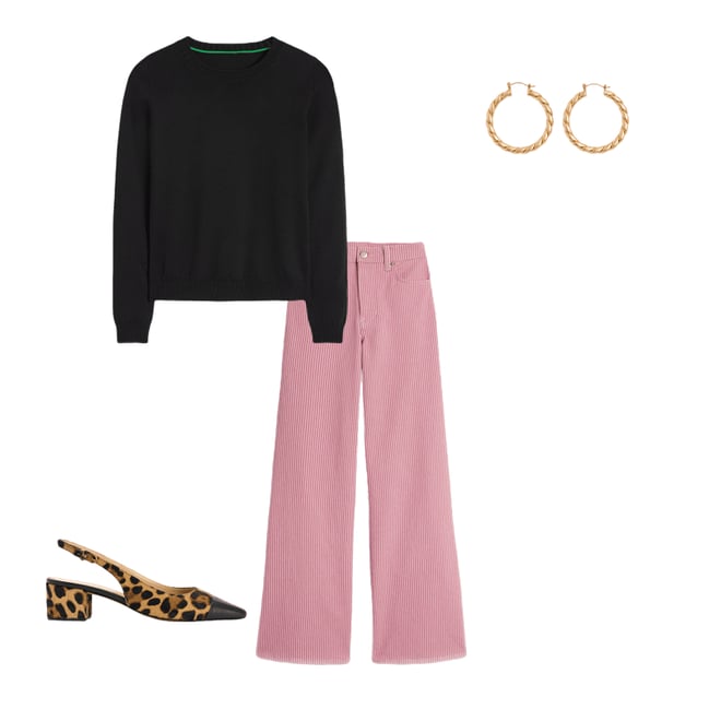 4th bundle featuring 3 items which compliment High Rise Wide Leg Jeans-Pink Stripe