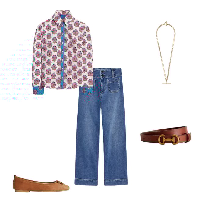 5th bundle featuring 4 items which compliment Sienna Cotton Shirt-Ivory, Wildflower Stamp