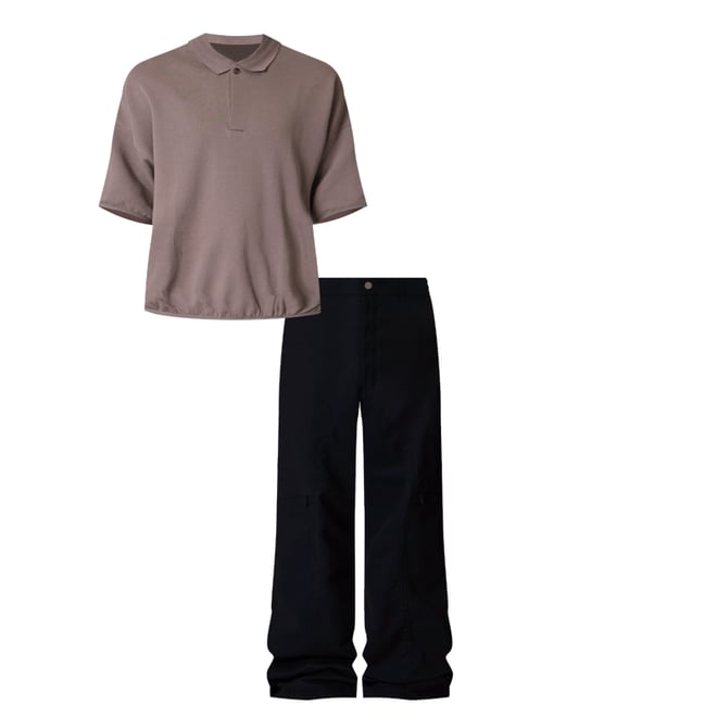 Oversized Knit Polo S/S Shirt - Bone | mnml | shop now Oversized Knit Polo S/S Shirt - Bone | mnml | shop now