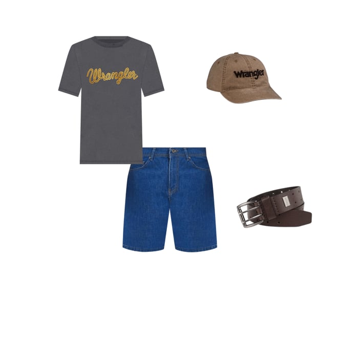 Men's Wrangler® Five Star Premium 5-pocket Relaxed Denim Short in Medium Stone