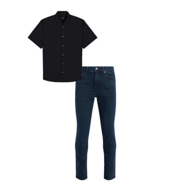 Slim Solid Short Sleeve 1mx Dress Shirt