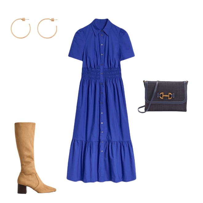 1st bundle featuring 3 items which compliment Jane Smocked Shirt Dress-Bright Blue