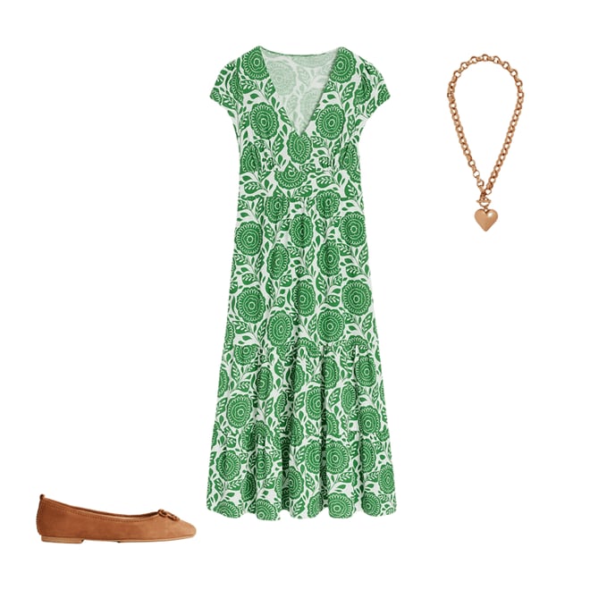 2nd bundle featuring 2 items which compliment Eloise Tiered Jersey Dress-Paradise Green, Dahlia Stamp