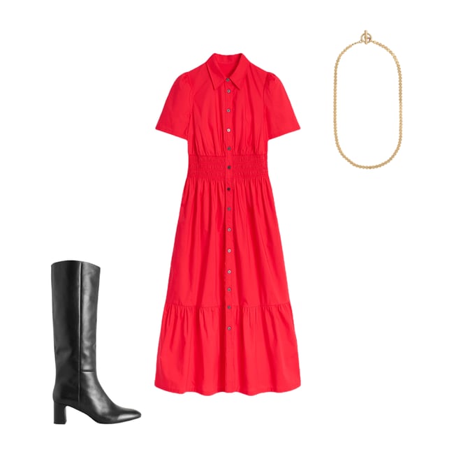 3rd bundle featuring 2 items which compliment Jane Smocked Shirt Dress-Strawberry Tart Red