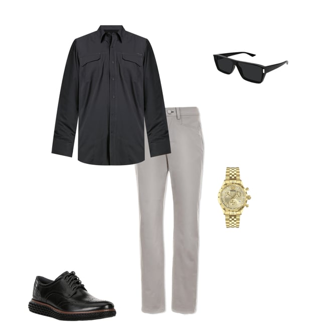 サンローラン Yves Saint Laurent Men's Corner Angie 64mm Rectangle