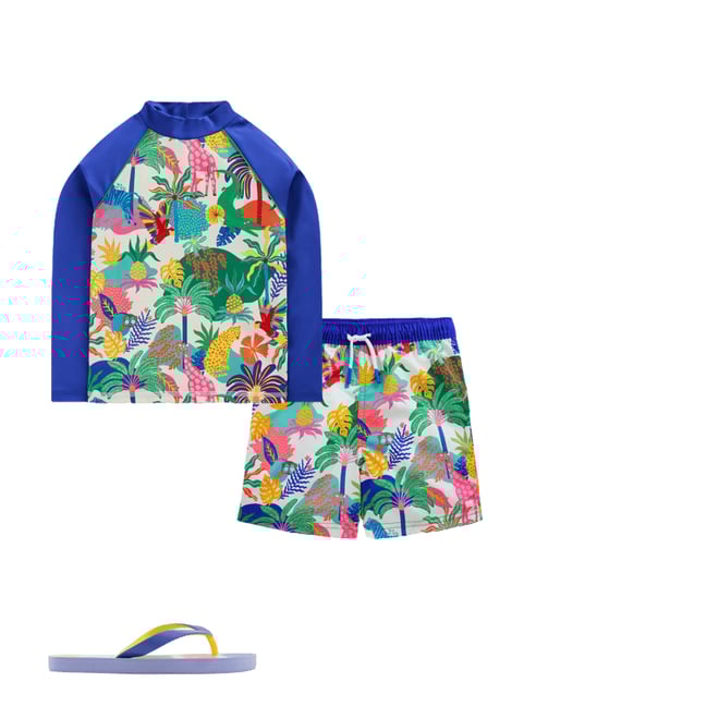 1st bundle featuring 2 items which compliment Swim Shorts-Ivory Multi Jungle