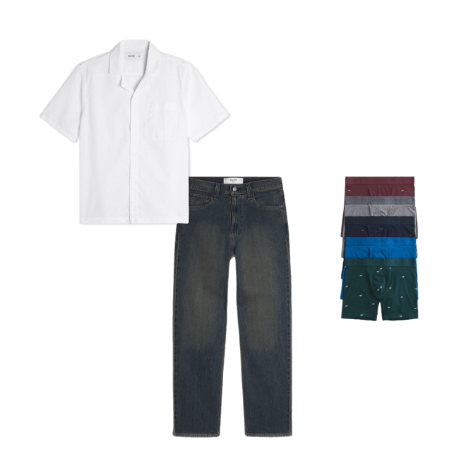 Relaxed Short-Sleeve Button-Through Shirt