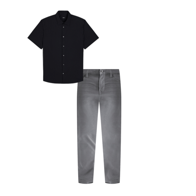 Slim Solid Short Sleeve 1mx Dress Shirt
