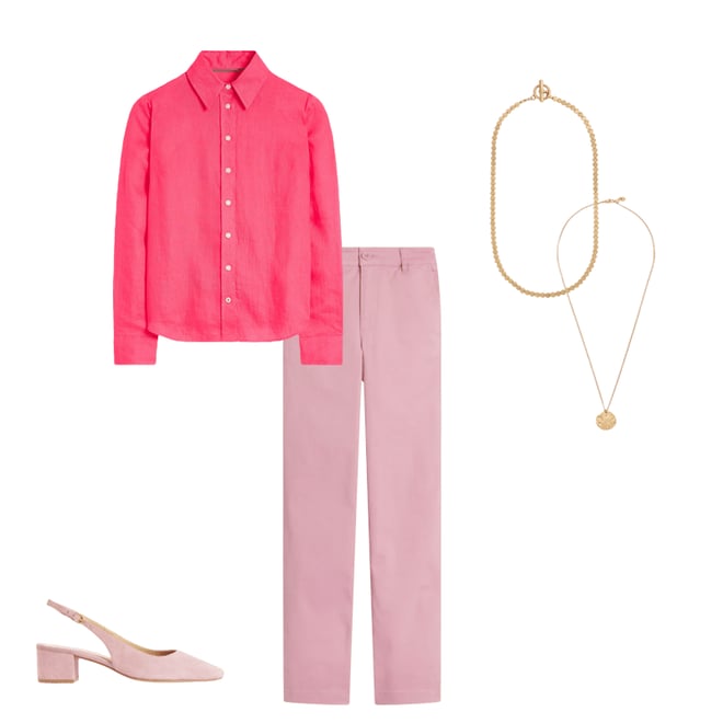 4th bundle featuring 4 items which compliment Ailsa Block Heel Slingbacks-Almond Pink Suede