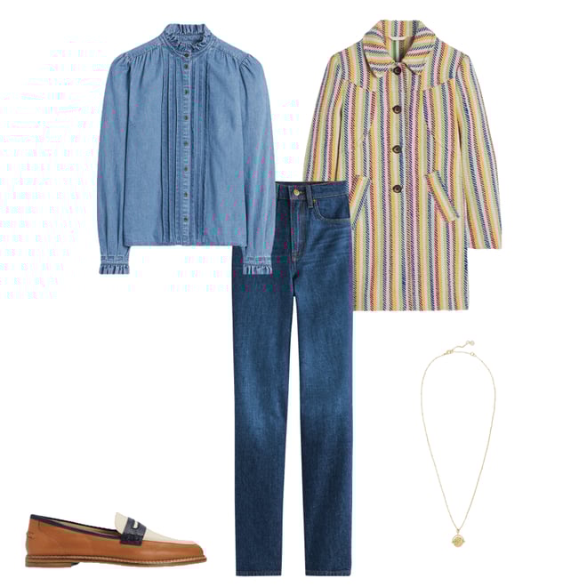 1st bundle featuring 4 items which compliment Lincoln Stripe Coat