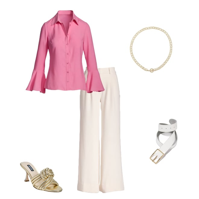Alexa Flare Sleeve Shirt Rosebloom