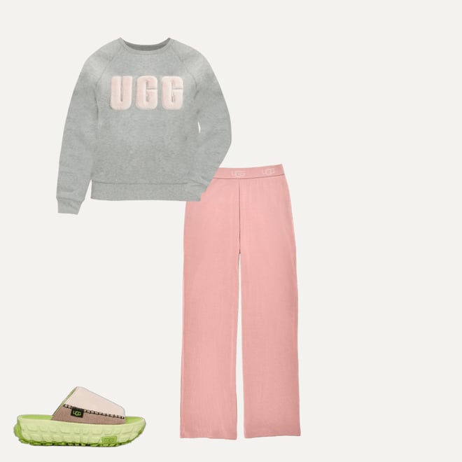 UGG MADELINE FUZZY LOGO CREWNECKグレー×ピンク 1123718-AHN_1.png?_s=RAABAB0