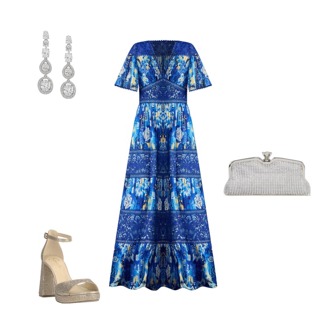 Tadashi Shoji Chiffon Floral Print V-Neck Short Flutter