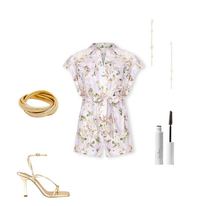 【Zimmermann】Acacia floral linen playsuit Zimmermann Acacia Floral-print Linen Playsuit Multi Floral