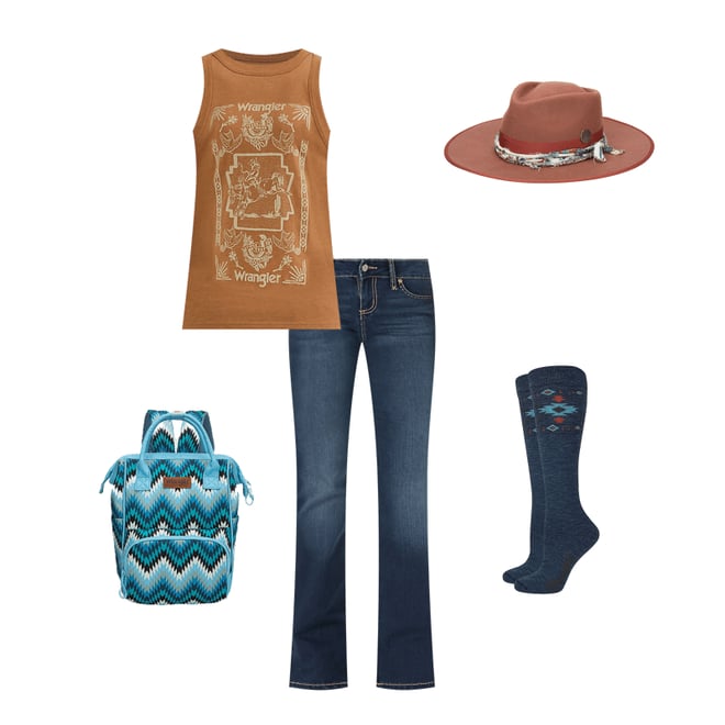 Women's Wrangler Western Graphic Goddess Tank in Croissant