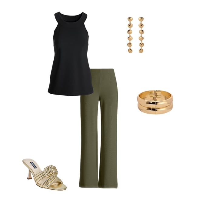 Beyond Travel High Rise Palazzo Pant Olive Night
