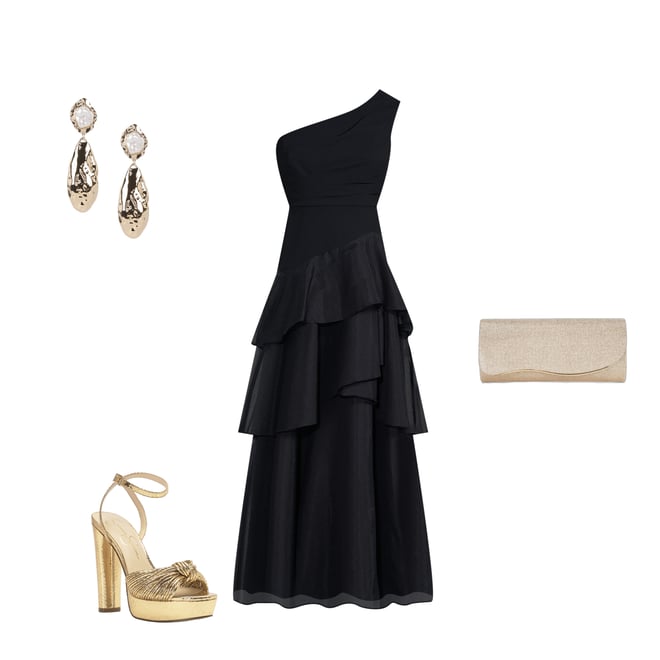 Aidan Mattox One Shoulder Tiered Ruffled Ball Gown | Dillard's