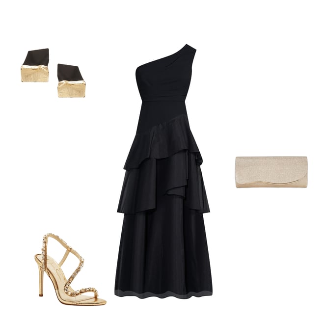 Aidan Mattox One Shoulder Tiered Ruffled Ball Gown | Dillard's